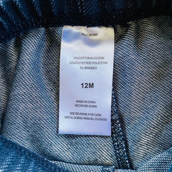 Girl’s Infant Outfit Butterfly Top Capri Denim Leggings Size 12 months Spring - Picture 13 of 14